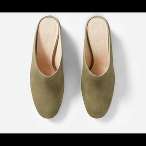Everlane Day Heel Mule Olive Suede 7